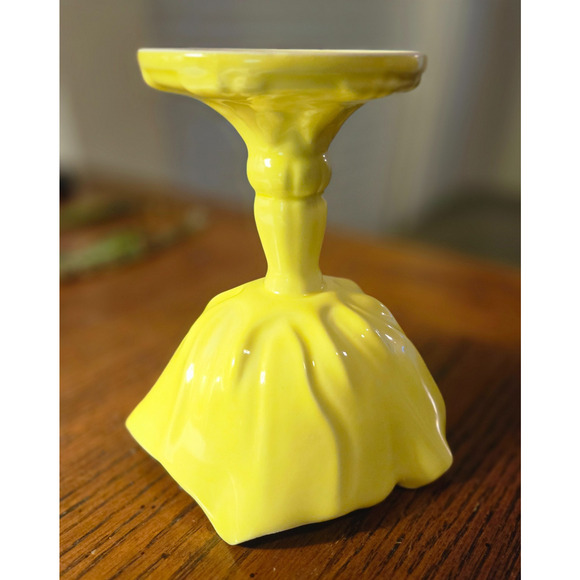 Vintage Yellow Martan Portugal Pottery Flower Compotes Set of 4 - Picture 13 of 14